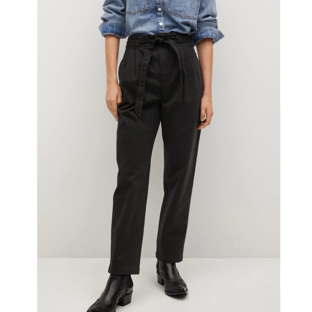 Mango Woman's Cotton Pleated Pants